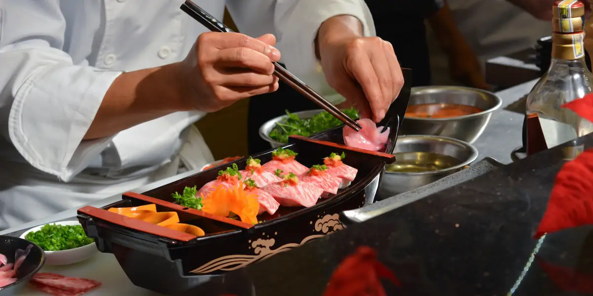Chef preparing sushi